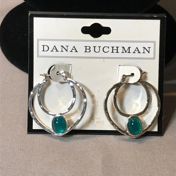 Dana Buchman Fashion Hoop Earrings Silver - Picture 3 of 4